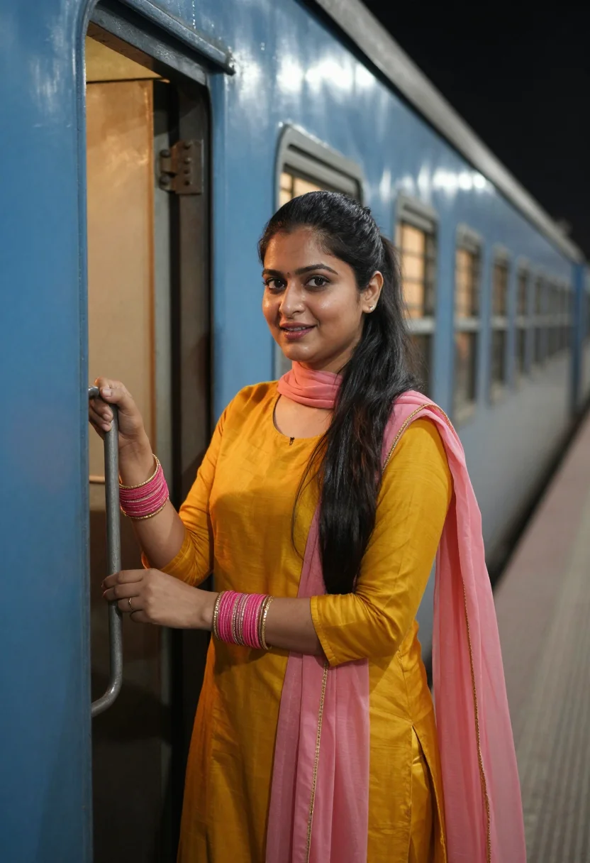 AI jab we met ratlam patiala palette sample — portrait of a woman, a Punjabi woman in her mid-twenties wit