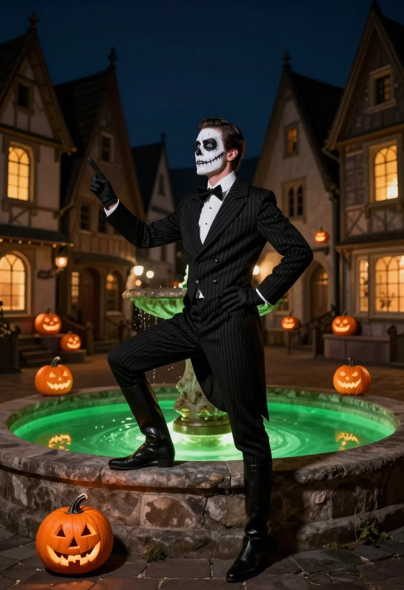 AI jack skellington sample — portrait of a man, three-quarter-length portrait of a Wester