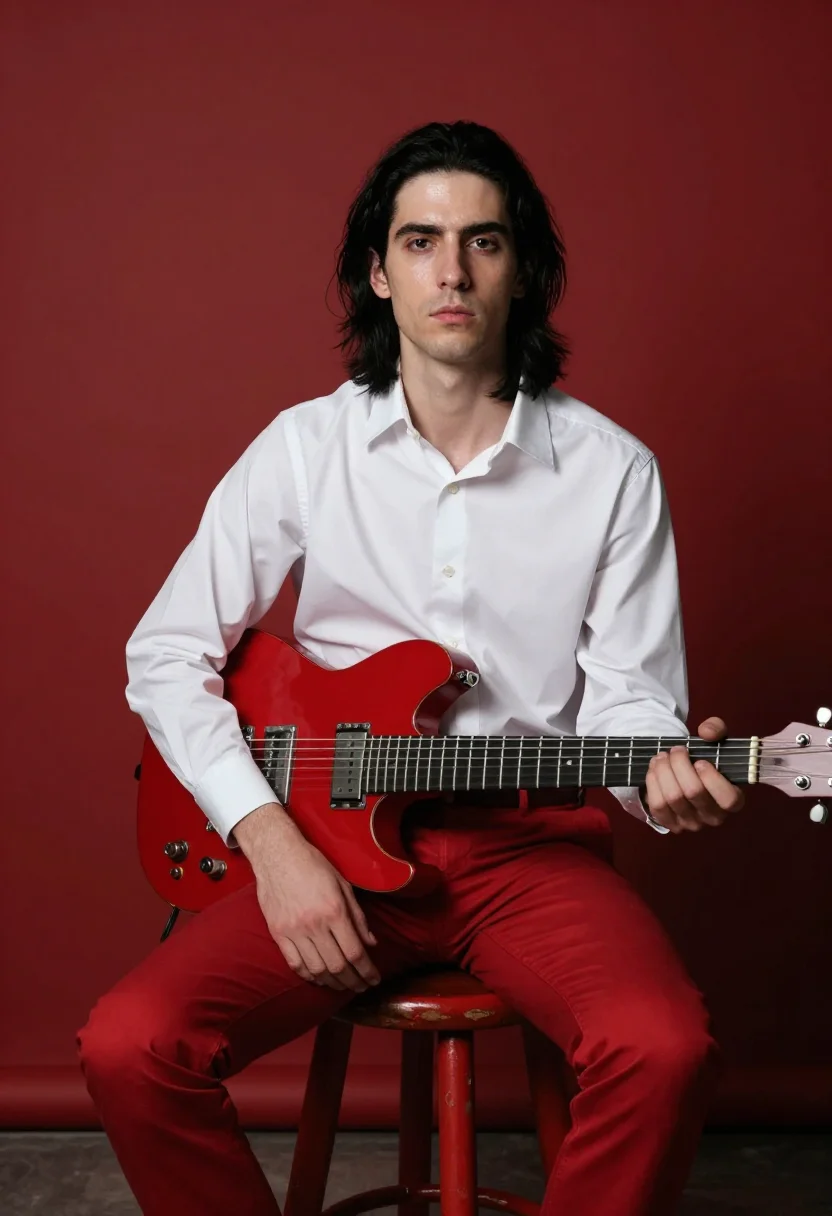 AI jack white stripes sample — portrait of a man, half-length portrait of a man of Western-