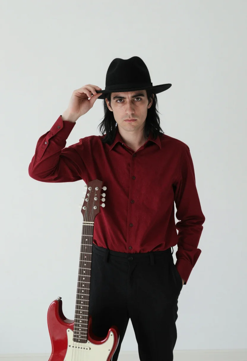 AI jack white stripes sample — portrait of a man, close half-length portrait of a man of We