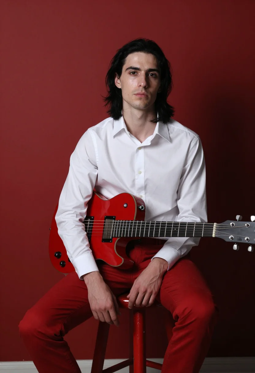 AI jack white stripes sample — portrait of a man, three-quarter-length portrait of a man of