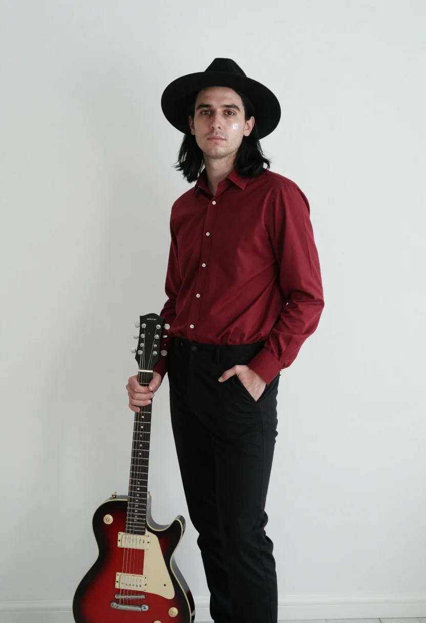AI jack white stripes sample — portrait of a man, three-quarter-length portrait of a man of
