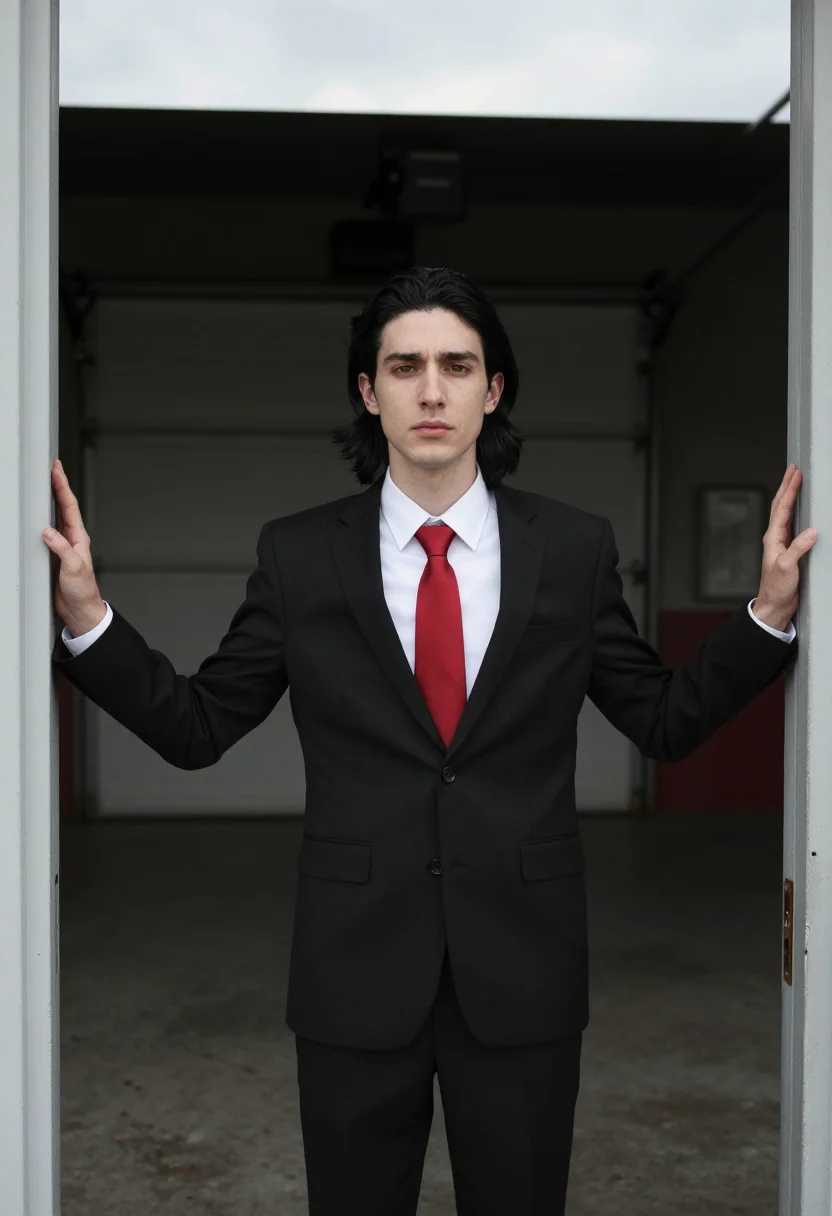 AI jack white stripes sample — portrait of a man, close half-length portrait of a man of We