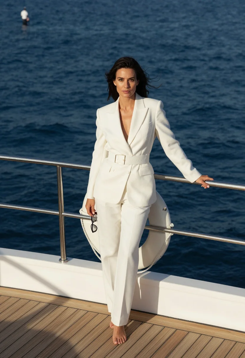 AI jackie o sample — portrait of a woman, a distant full-length photograph on a y