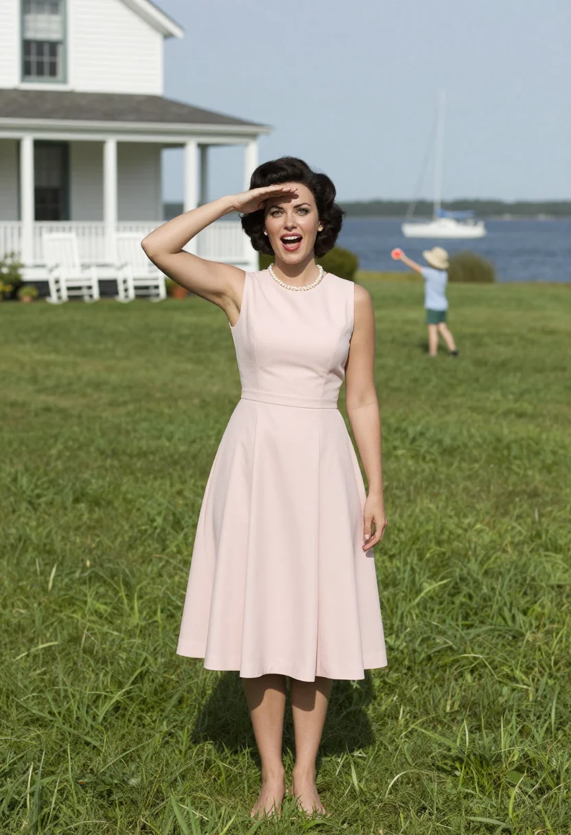 AI jackie o sample — portrait of a woman, a full-length photograph on a summer la