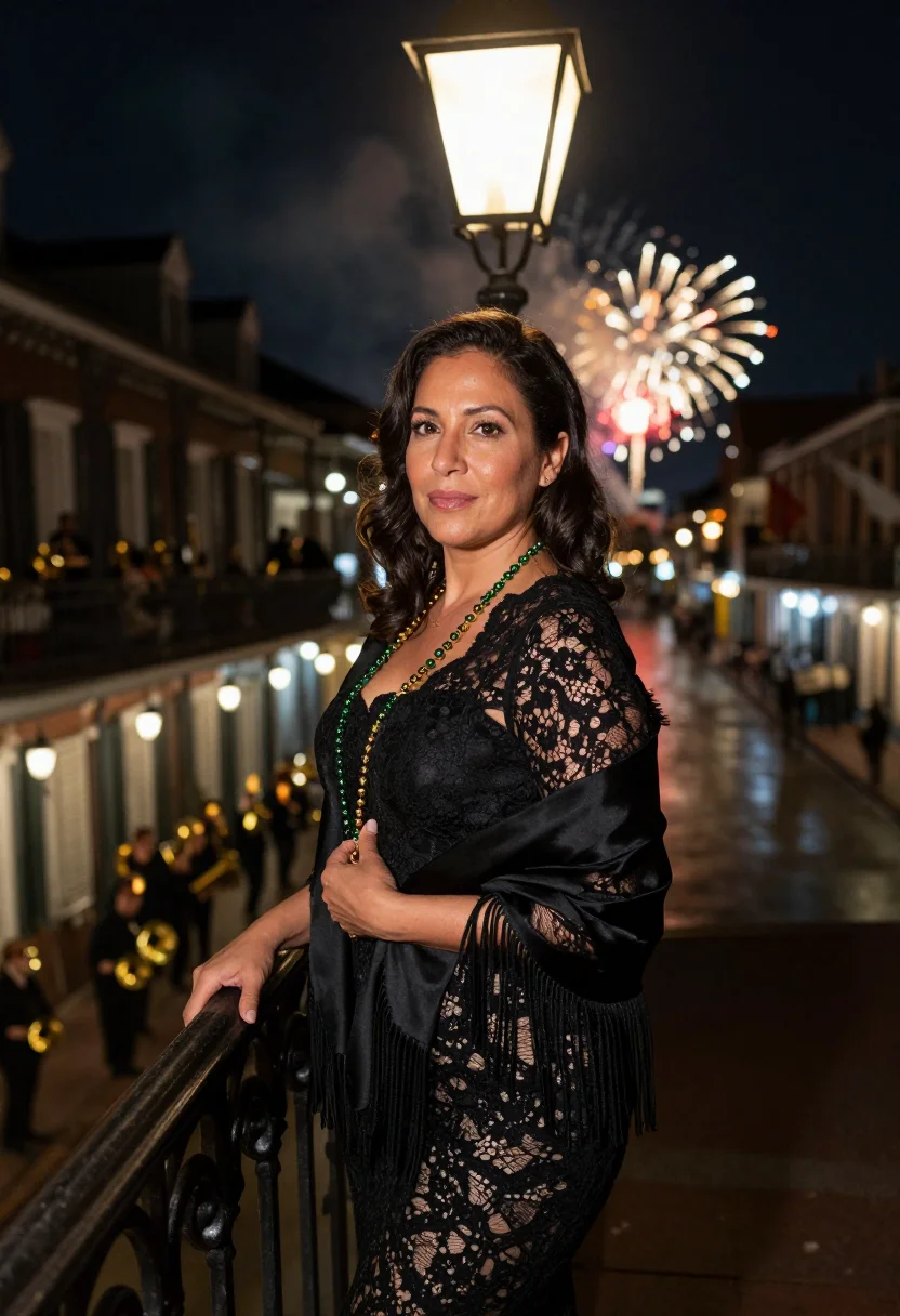 AI jackson square nye sample — portrait of a woman, around forty with warm olive skin, brow