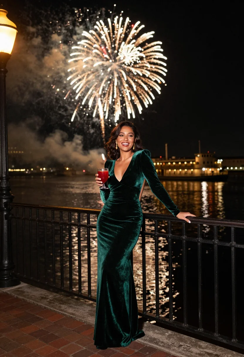 AI jackson square nye sample — portrait of a woman, in her mid-twenties with warm umber ski