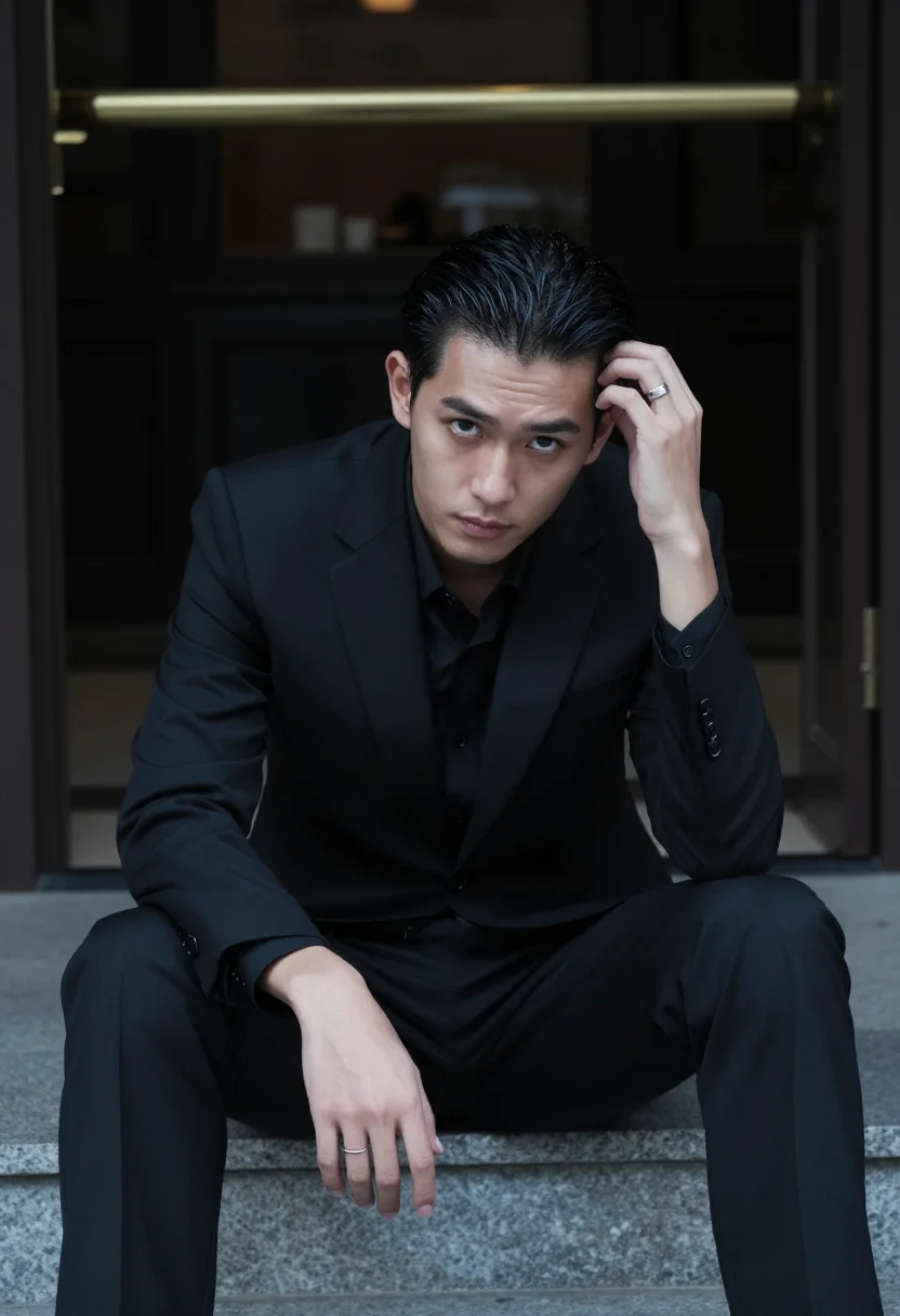 AI jackson wang magic man sample — editorial portrait photograph, a Southeast-Asian man in his