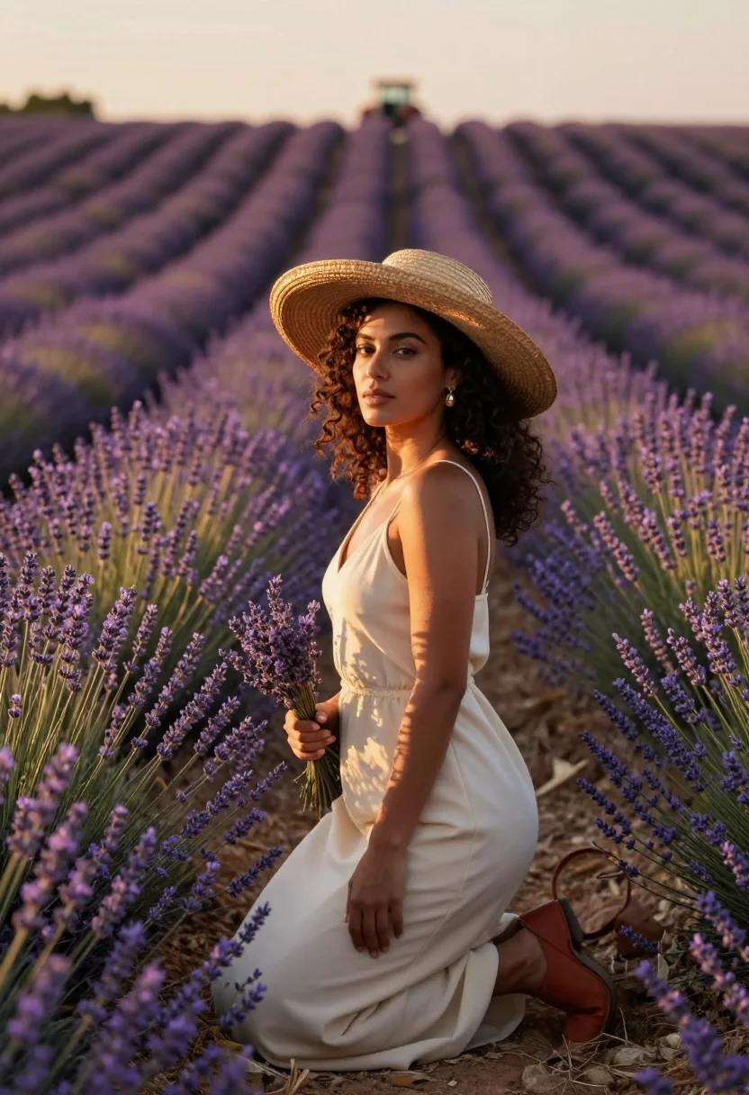 AI jacquemus provence sample — portrait of a woman, three-quarter-length portrait of a Nort