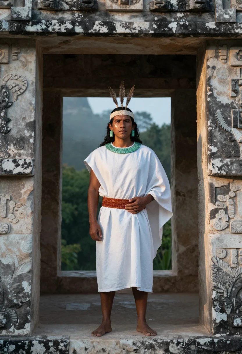 AI jade ajaw sample — portrait of a man, full-length portrait of a Maya man in his
