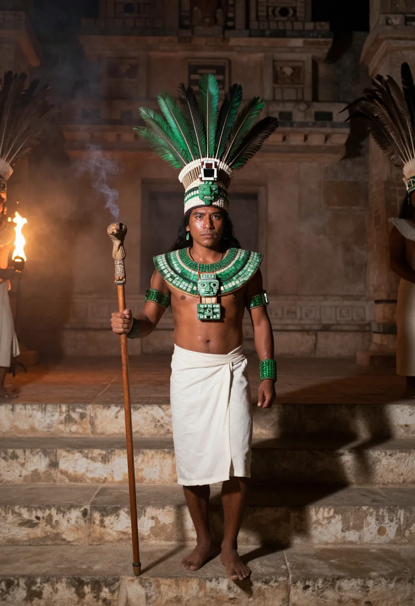 AI jade ajaw sample — portrait of a man, full-length portrait of a Maya man in his