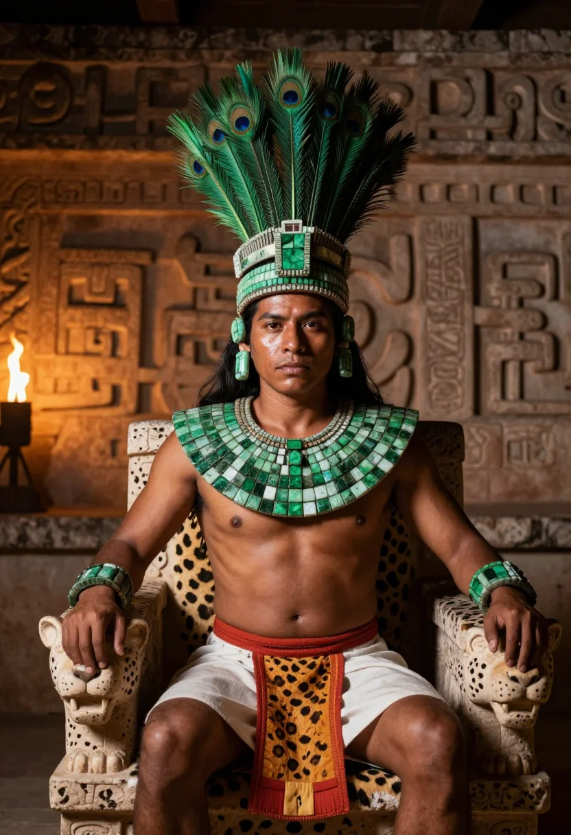 AI jade ajaw sample — portrait of a man, half-length portrait of a Maya man in his