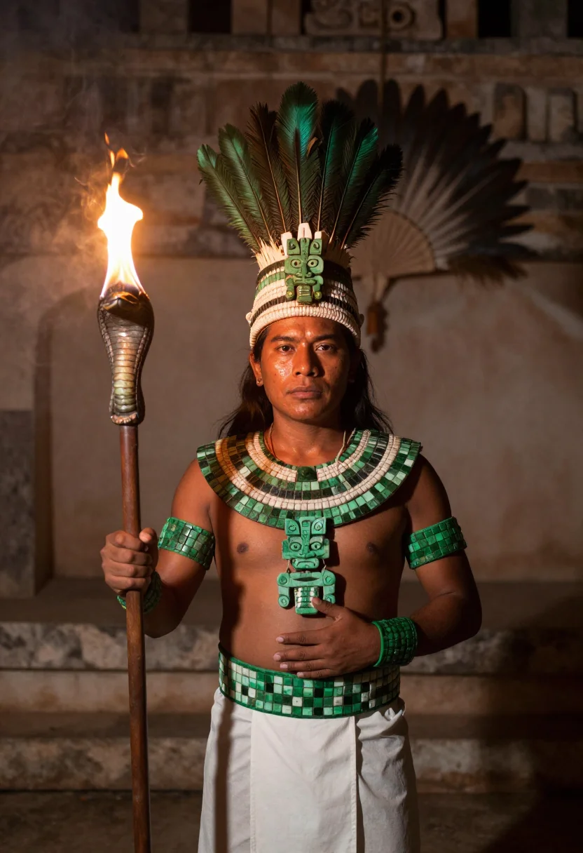 AI jade ajaw sample — portrait of a man, half-length portrait of a Maya man in his