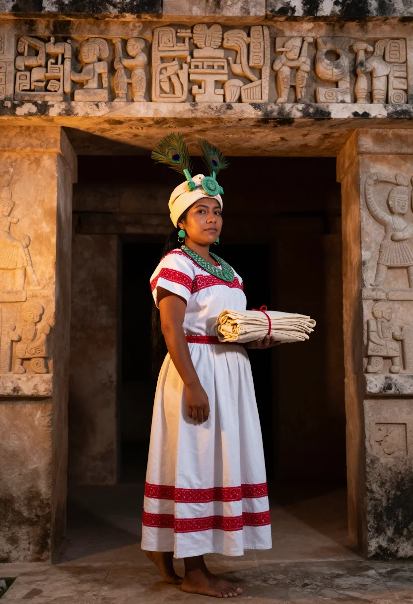 AI jade queen sample — portrait of a woman, full-length portrait of a Maya woman in