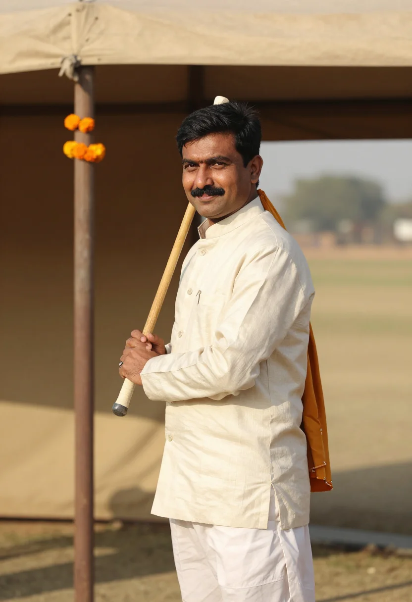 AI jaipur polo season saffron sample — portrait of a man, framed chest-up to the ribs, the body clo