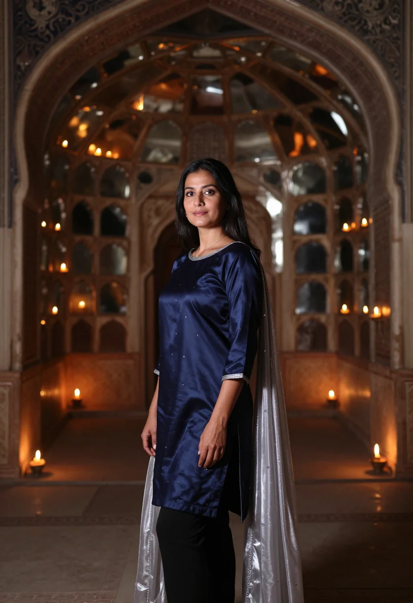 AI jaipur sample — portrait of a woman, three-quarter-length portrait of an Eas