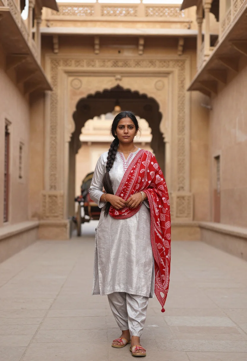 AI jaisalmer sample — portrait of a woman, full-length portrait of a South-Asian w