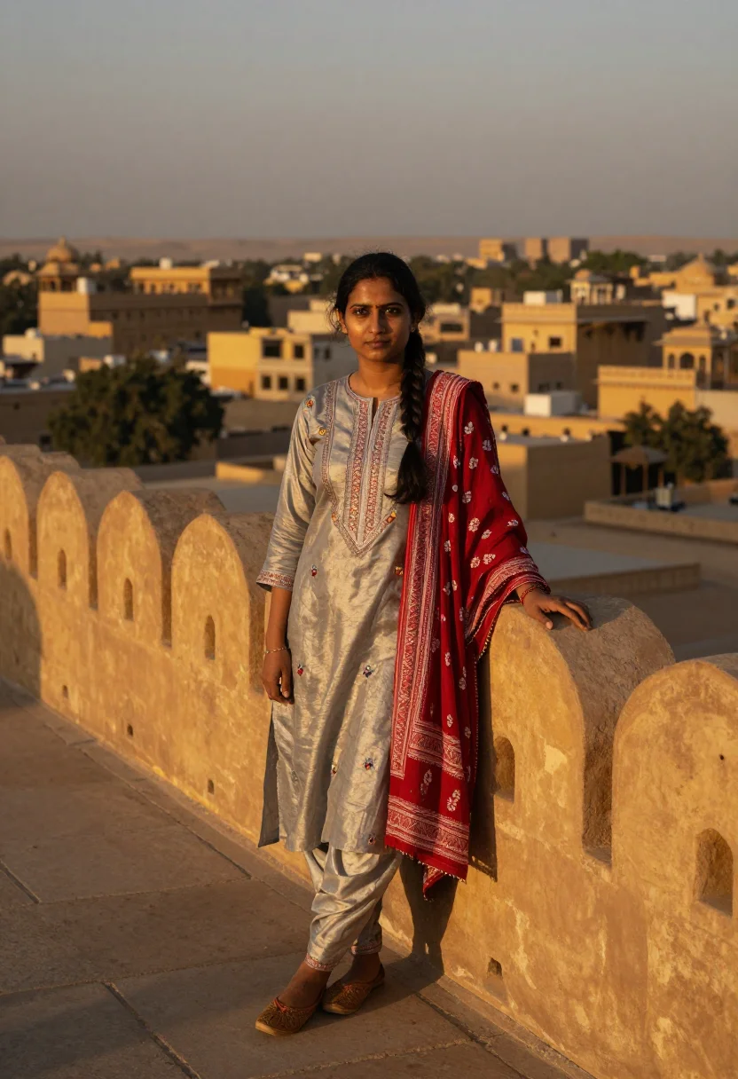 AI jaisalmer sample — portrait of a woman, full-length portrait of a South-Asian w