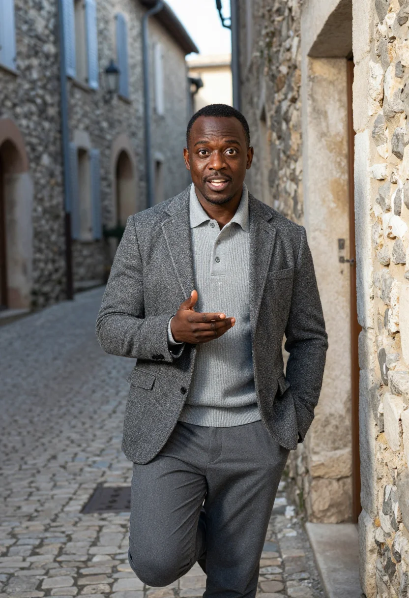 AI james baldwin saint paul de vence january stone sample — portrait of a man, framed three-quarter length from the head