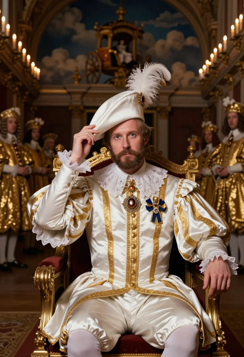 AI james i masque sample — portrait of a man, chest-up portrait of a Scottish man in hi