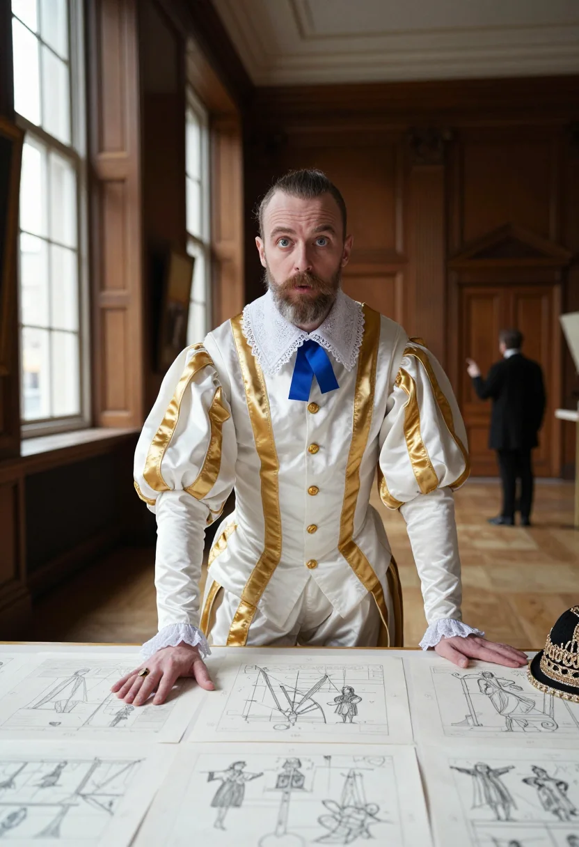 AI james i masque sample — portrait of a man, full-length portrait of a Scottish man in