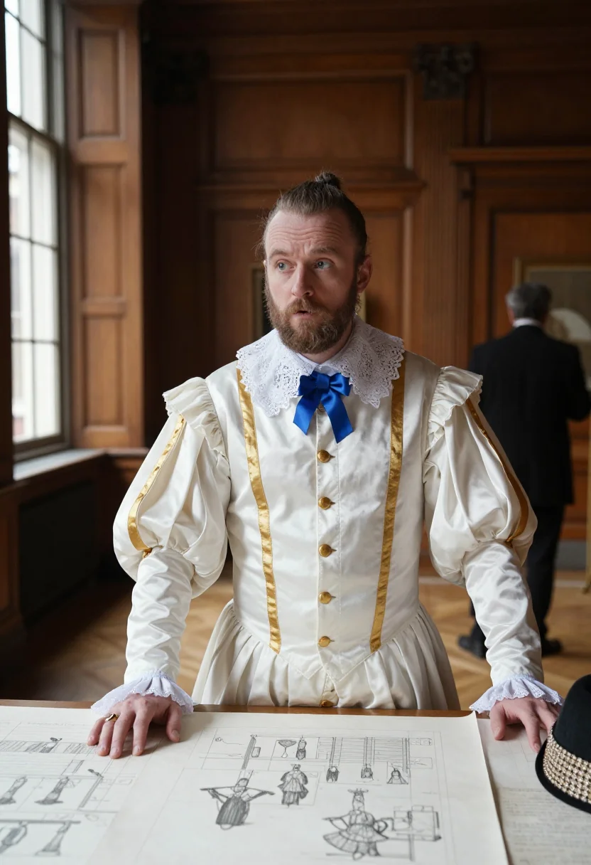 AI james i masque sample — portrait of a man, chest-up portrait of a Scottish man in hi