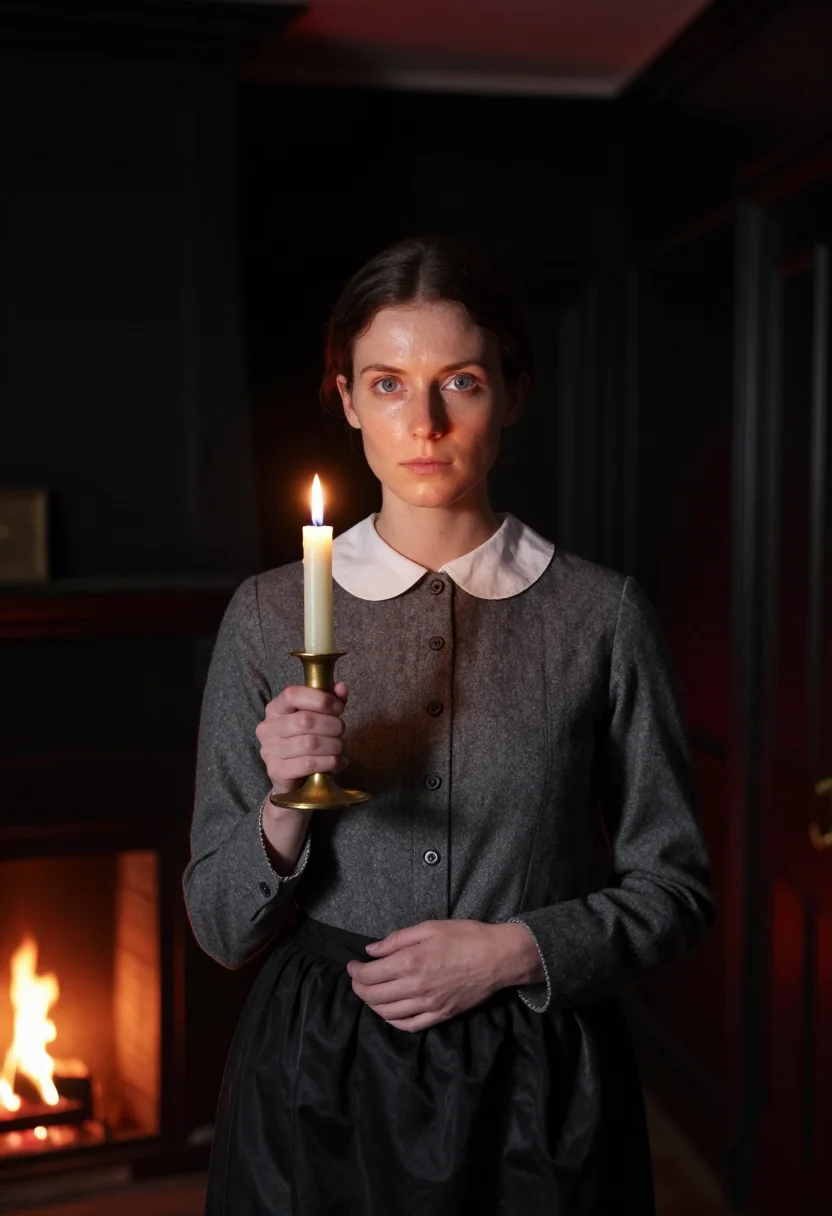 AI jane eyre sample — portrait of a woman, chest-up portrait of a Western-European