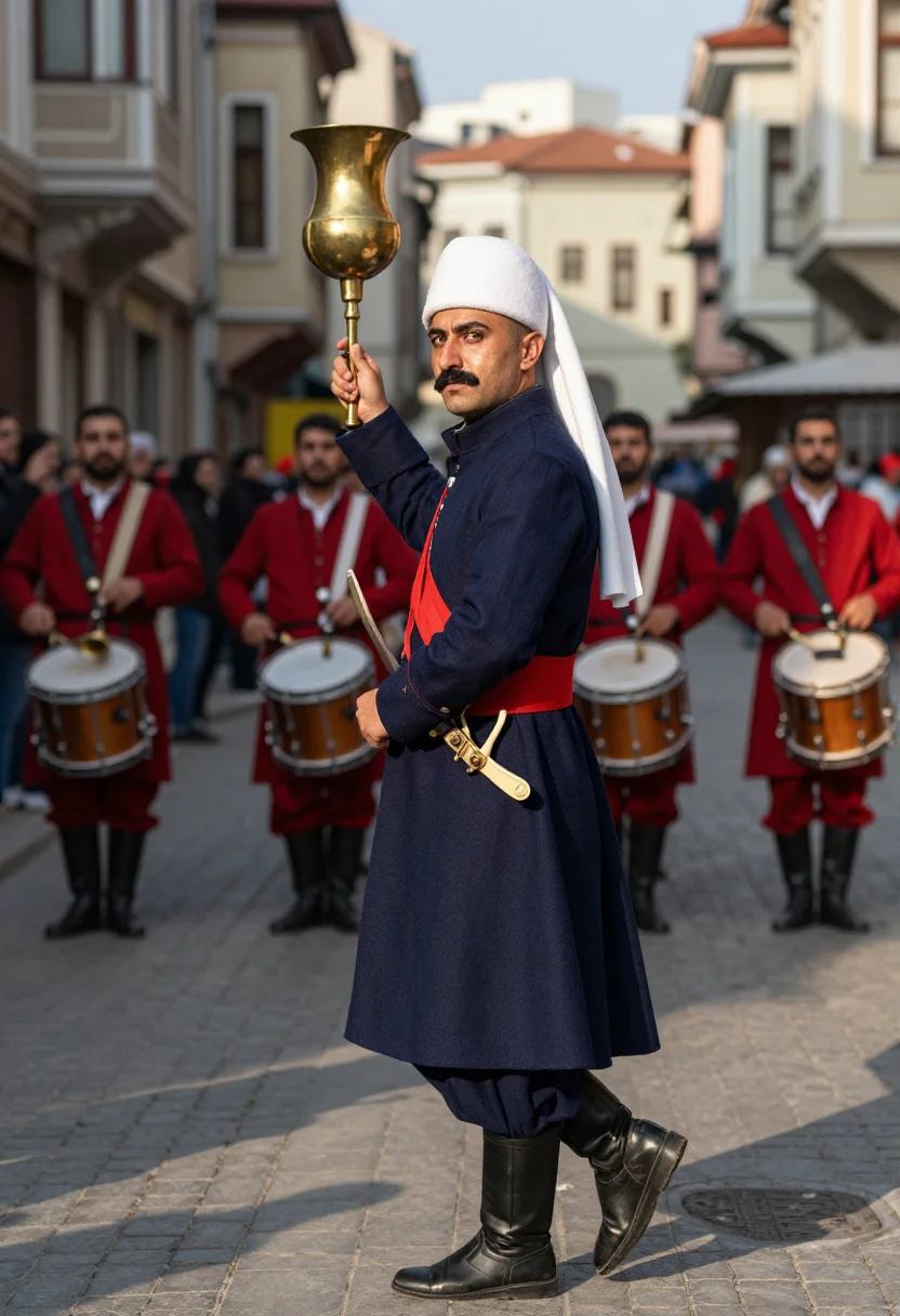 AI janissary sample — portrait of a man, three-quarter-length portrait of a Turkis