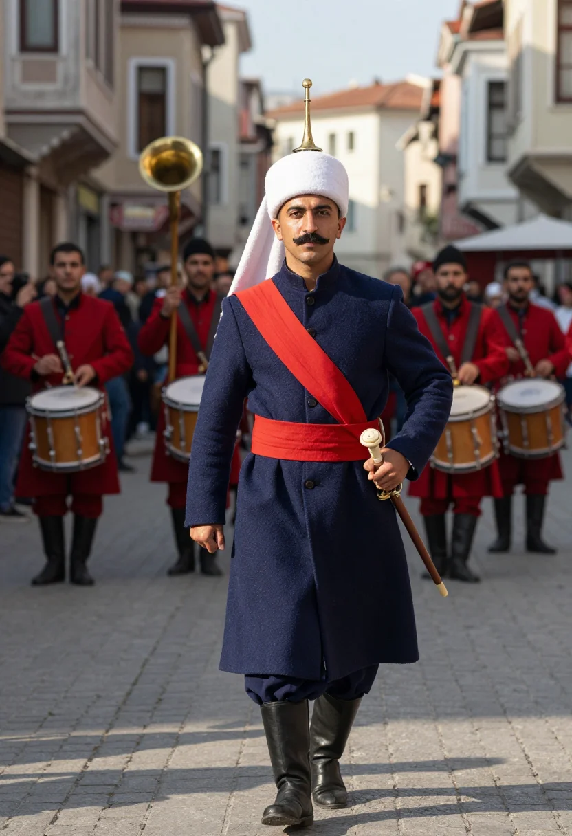 AI janissary sample — portrait of a man, full-length portrait of a Turkish man in