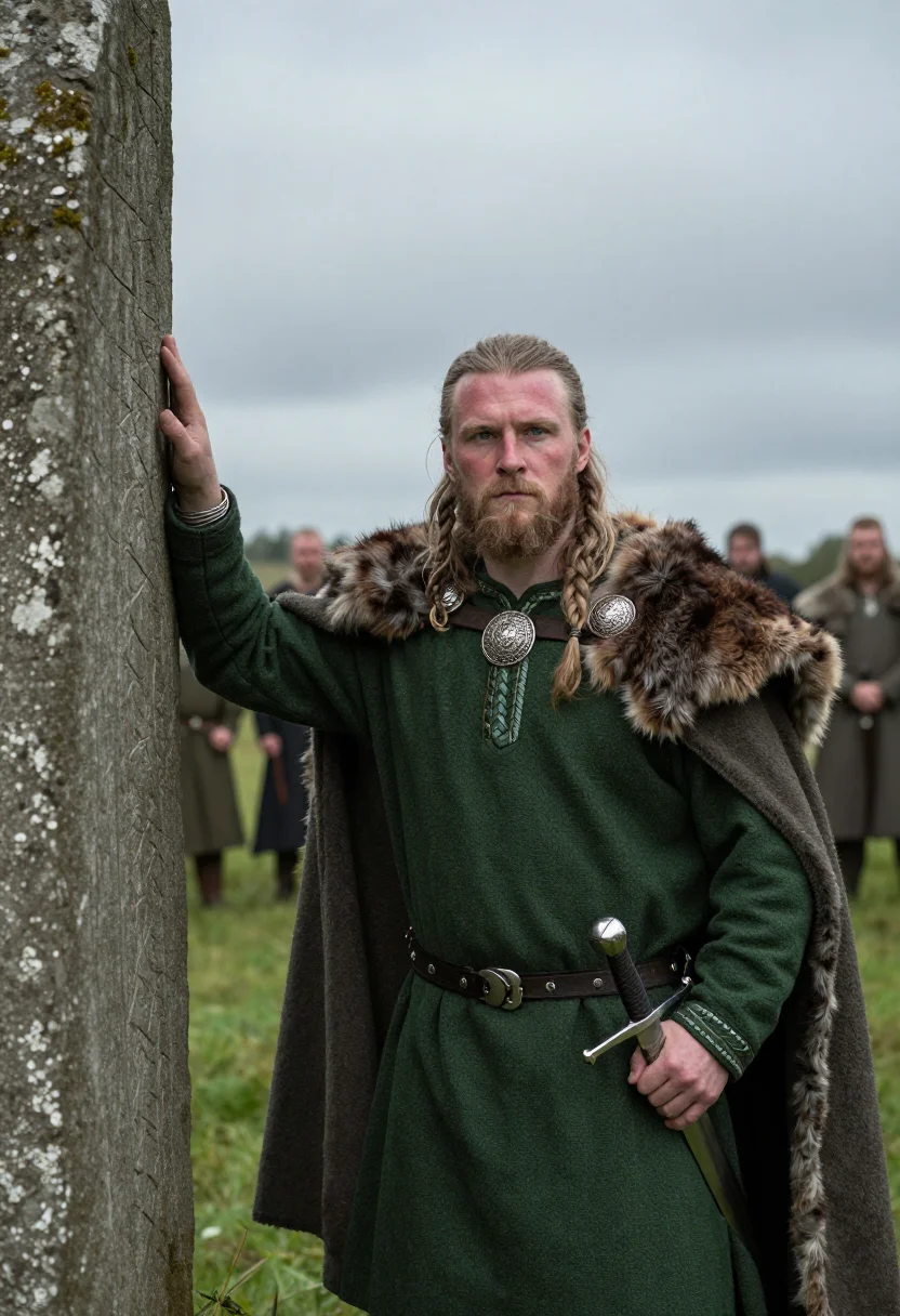 AI jarl sample — portrait of a man, chest-up portrait of a Norse man in his f