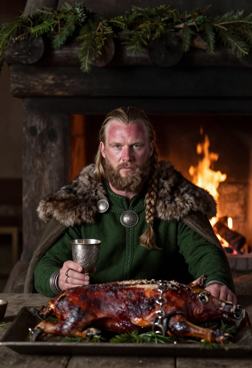 AI jarl sample — portrait of a man, chest-up portrait of a Norse man in his f