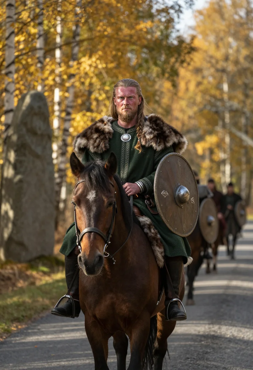 AI jarl sample — portrait of a man, three-quarter-length portrait of a Norse