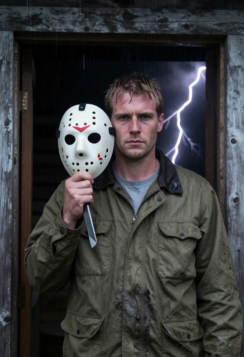 AI jason voorhees sample — portrait of a man, close head-and-shoulders portrait of a We