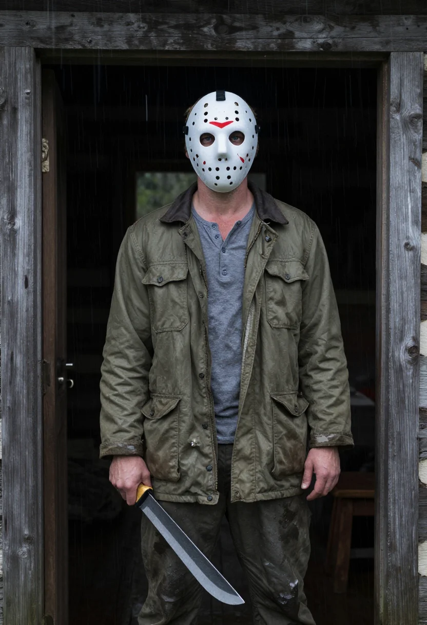 AI jason voorhees sample — portrait of a man, frontal half-length portrait of a Western