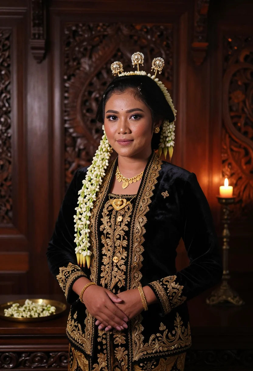 AI javanese bride sample — portrait of a woman, half-length portrait of a Javanese woma