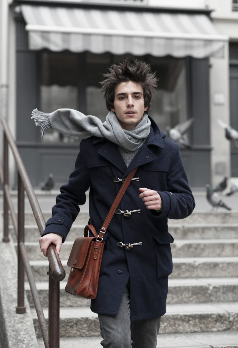 AI jean pierre leaud sample — portrait of a man, close half-length portrait of a Western-E