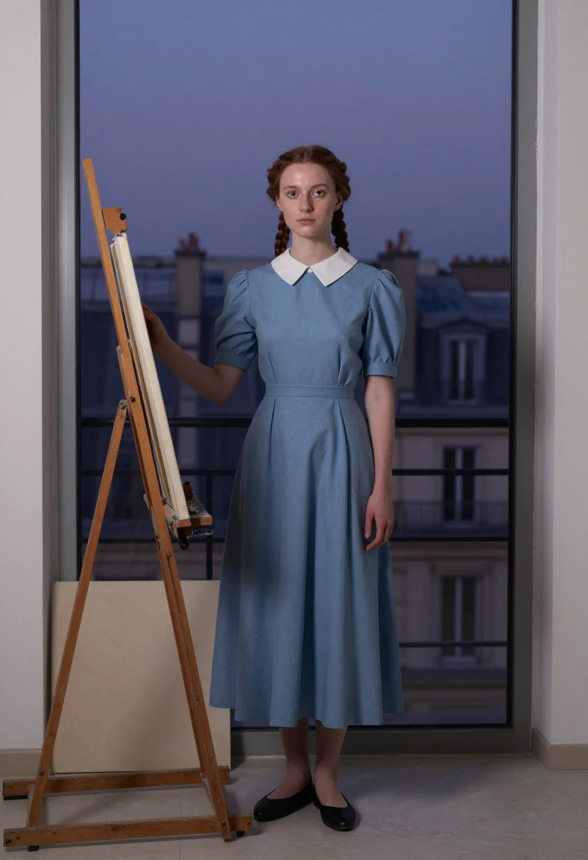 AI jeanne hebuterne sample — portrait of a woman, full-length portrait of a Western-Europ