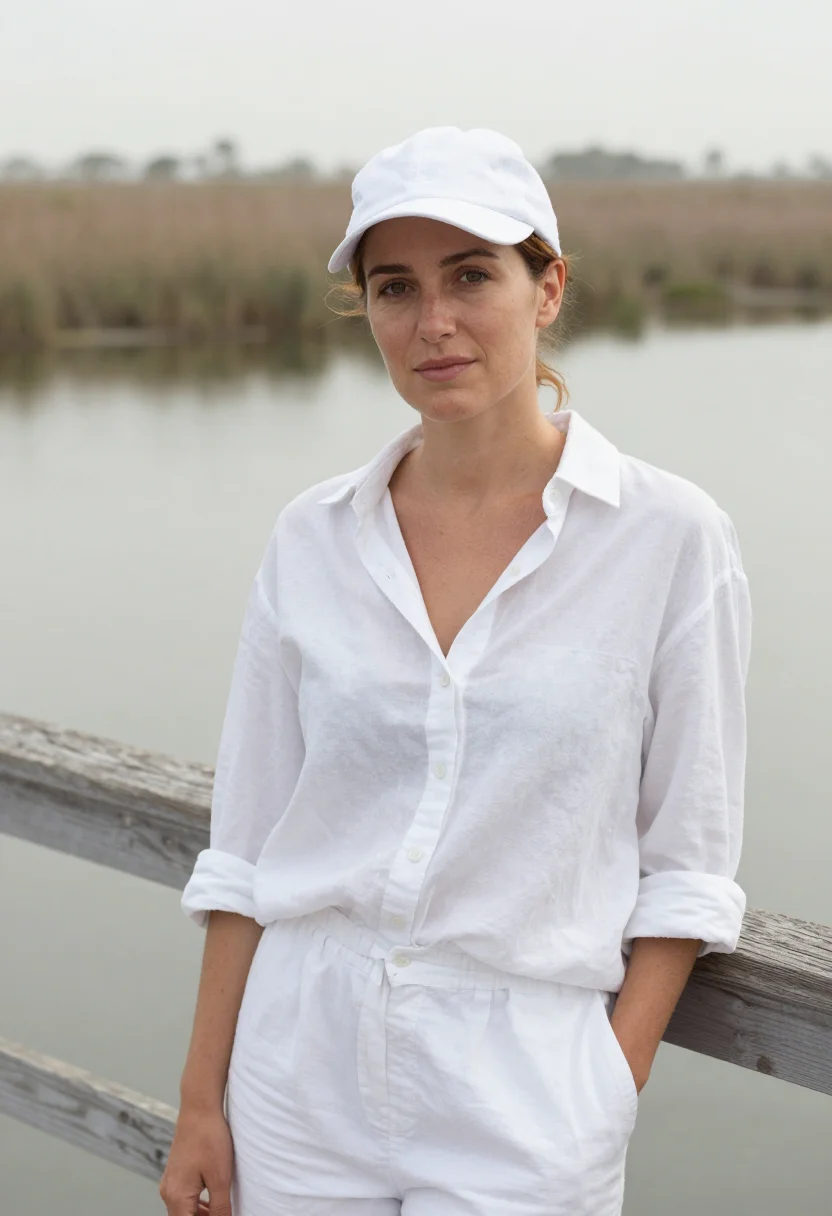 AI jeanne moreau jules et jim camargue white sample — portrait of a woman, a Provençal woman in her early thirties