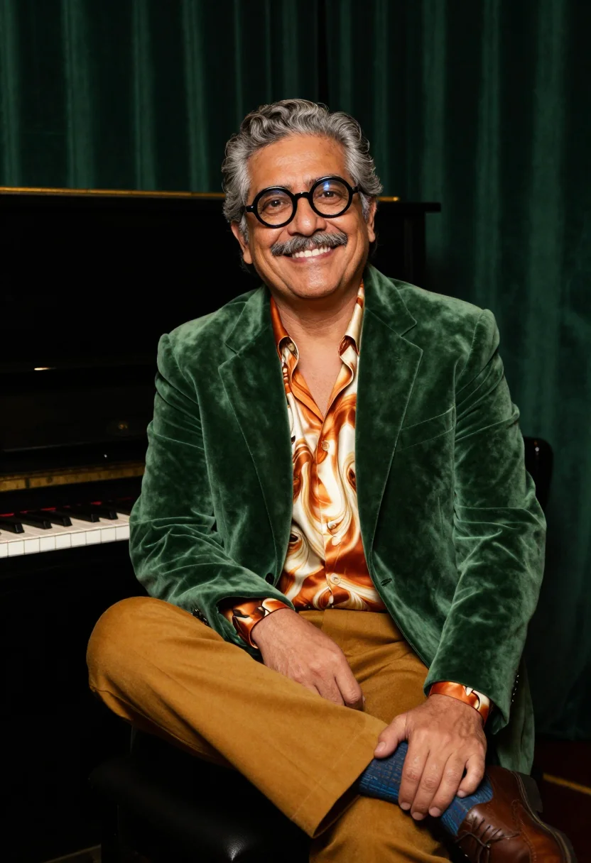 AI jeff goldblum prada grandpa palette sample — portrait of a man, a Mexican-American man in his late fiftie