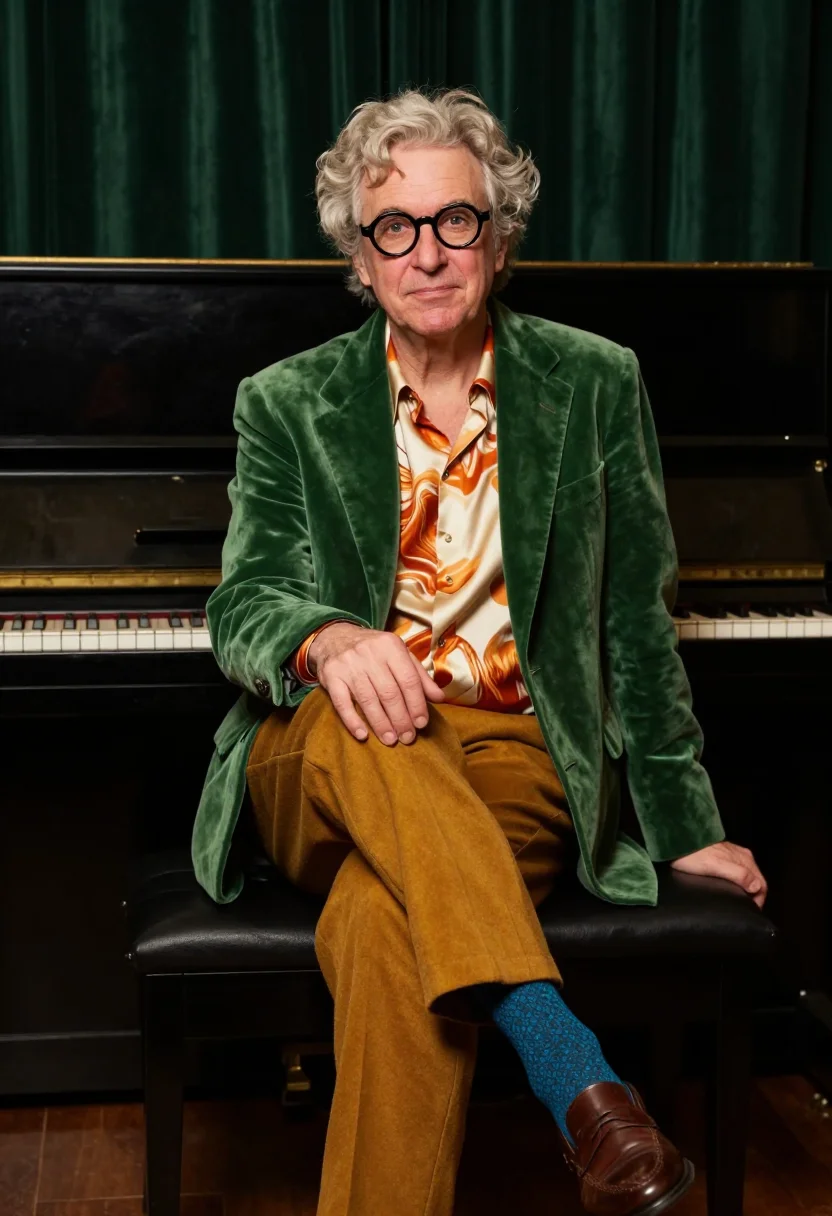 AI jeff goldblum prada grandpa palette sample — portrait of a man, an English man in his early sixties with