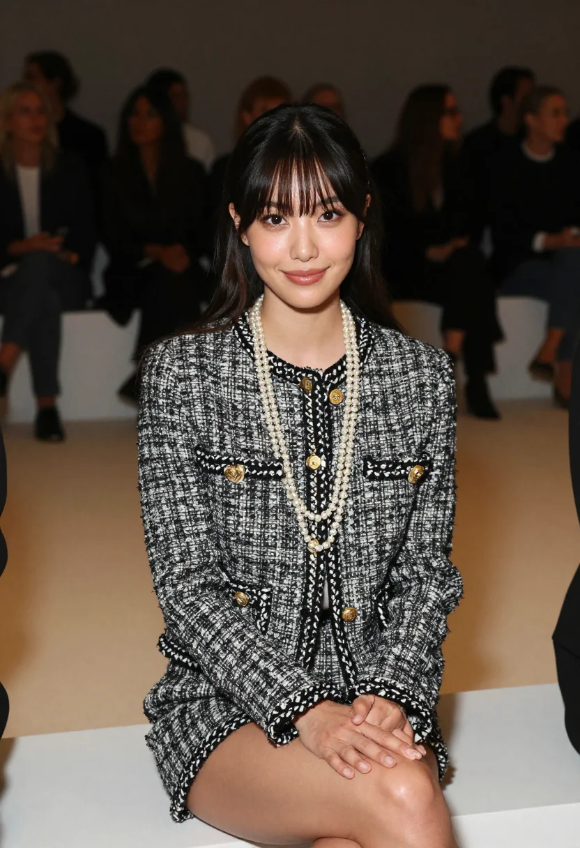 AI jennie chanel sample — photograph of a woman, chest-up portrait of a Korean woman i