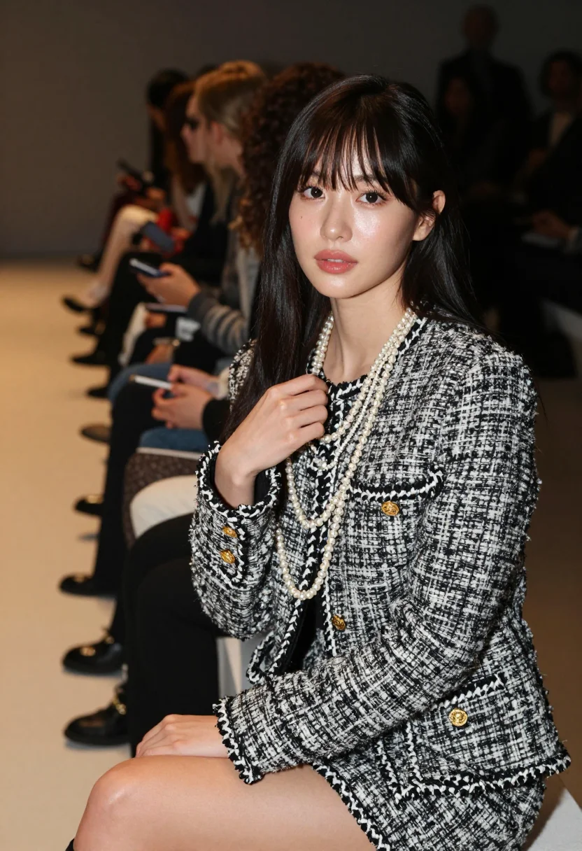 AI jennie chanel sample — photograph of a woman, waist-up portrait of a Korean woman i