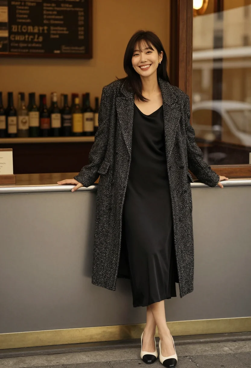 AI jennie chanel sample — photograph of a woman, full-length portrait of a Korean woma