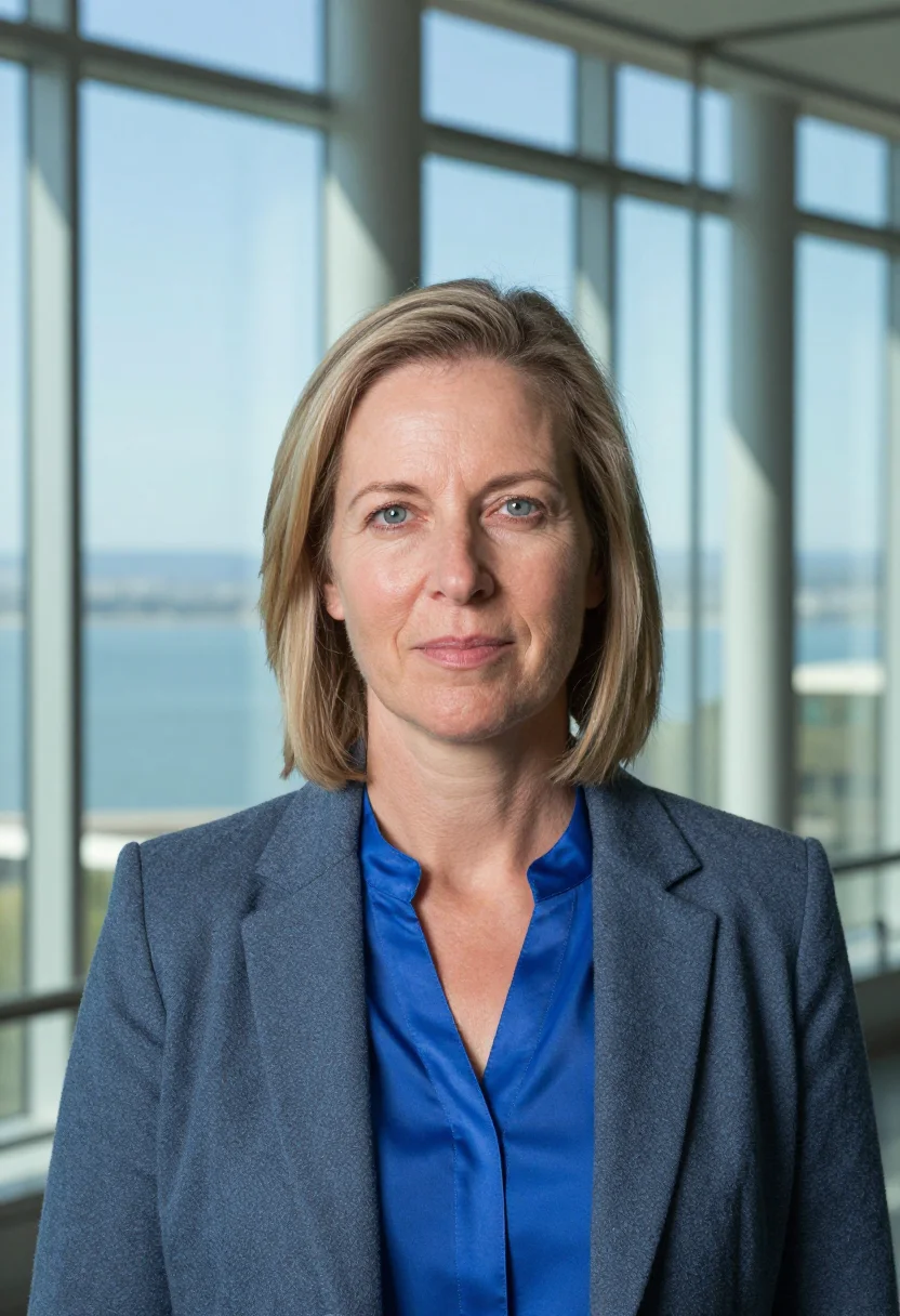 AI jennifer doudna berkeley innovative genomics may blue sample — portrait of a woman, an Irish-American scientist in her earl
