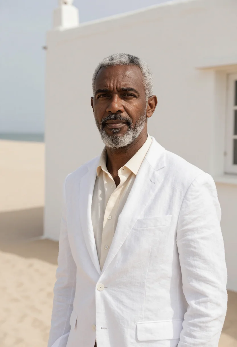 AI jericoacoara dune resort director white sand sample — portrait of a man, a resort director of Afro-Brazilian desce
