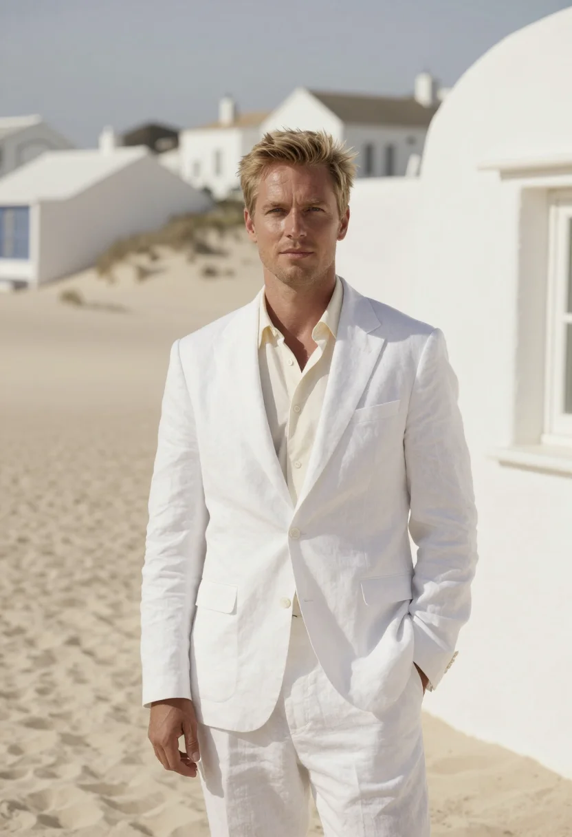 AI jericoacoara dune resort director white sand sample — portrait of a man, a resort director in his late thirties, w