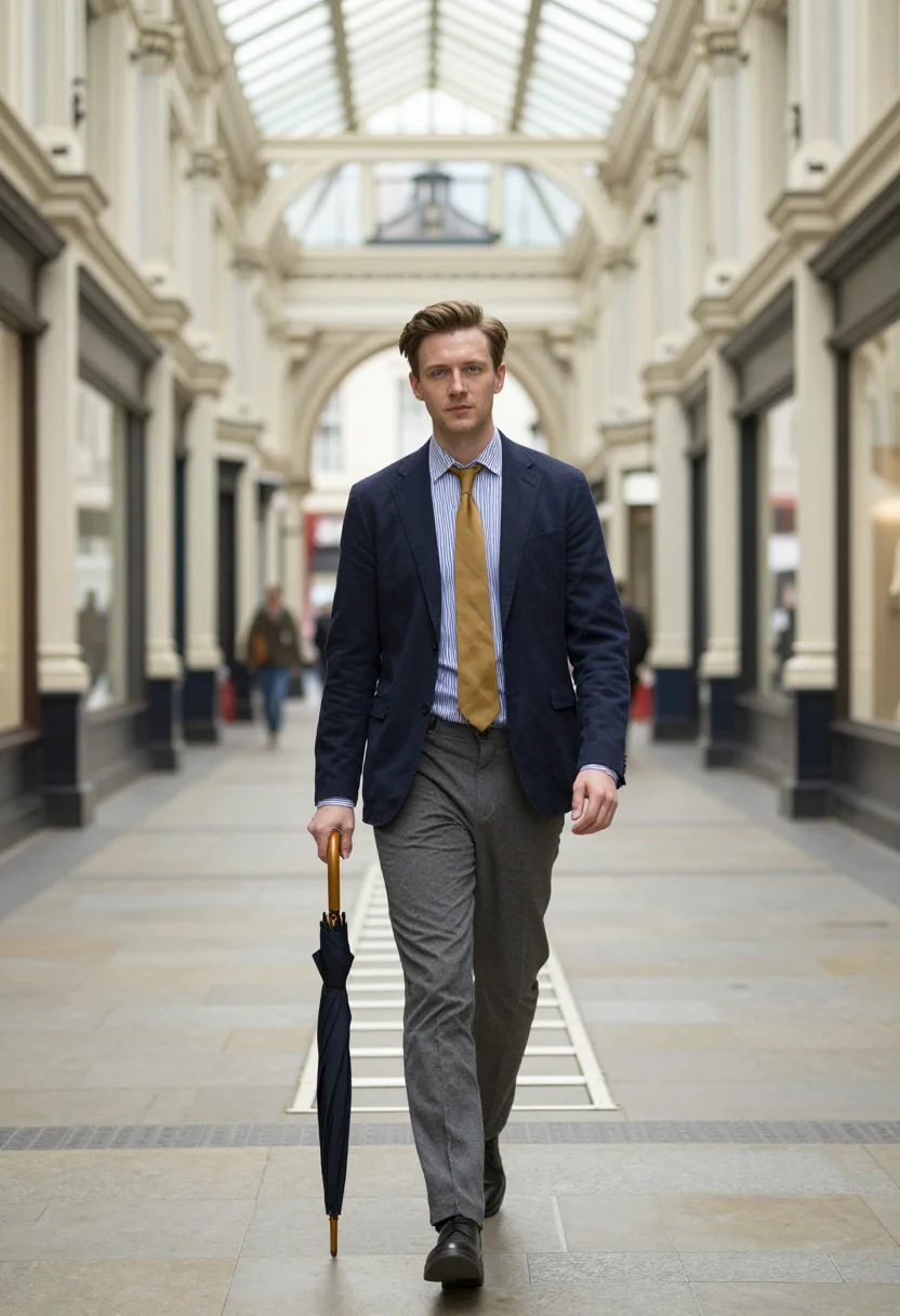AI jermyn street sample — portrait of a man, full-length portrait of an English man in