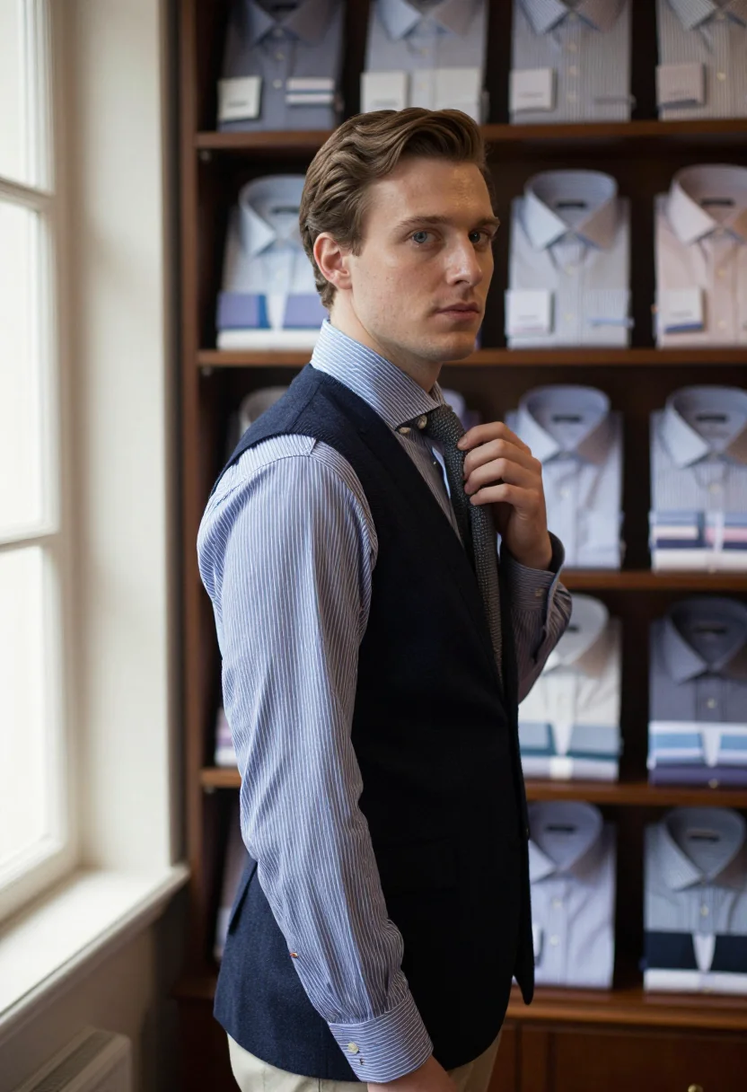 AI jermyn street sample — portrait of a man, half-length portrait of an English man in