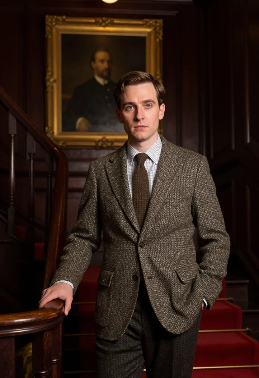 AI jermyn street sample — portrait of a man, half-length portrait of an English man in