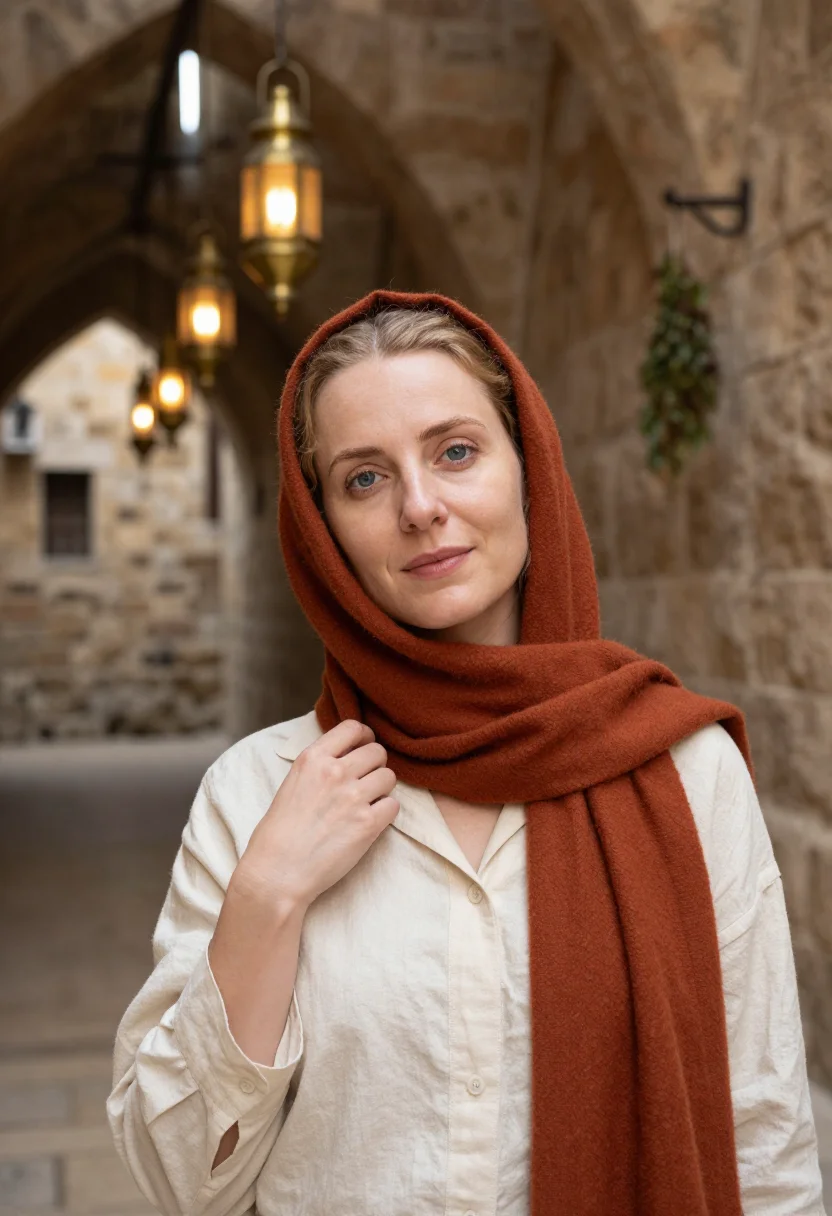 AI jerusalem sample — portrait of a woman, head-and-shoulders portrait of a Northe